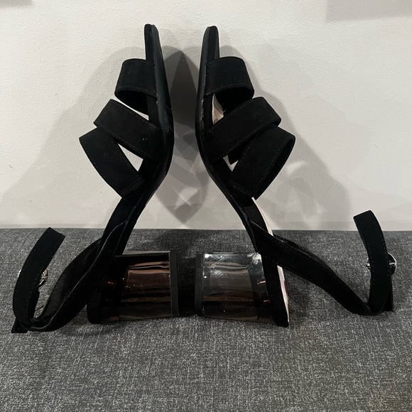 BAR III women’s raw fabric open toe black sandals/size 6 - Picture 8 of 11